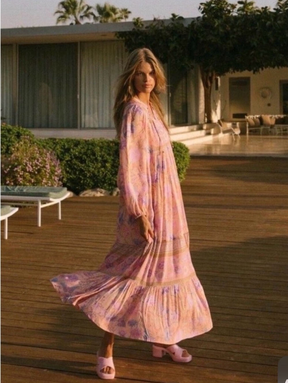 Spell Boho Butterfly Maxi Dress Floral Pink - Picture 6 of 9